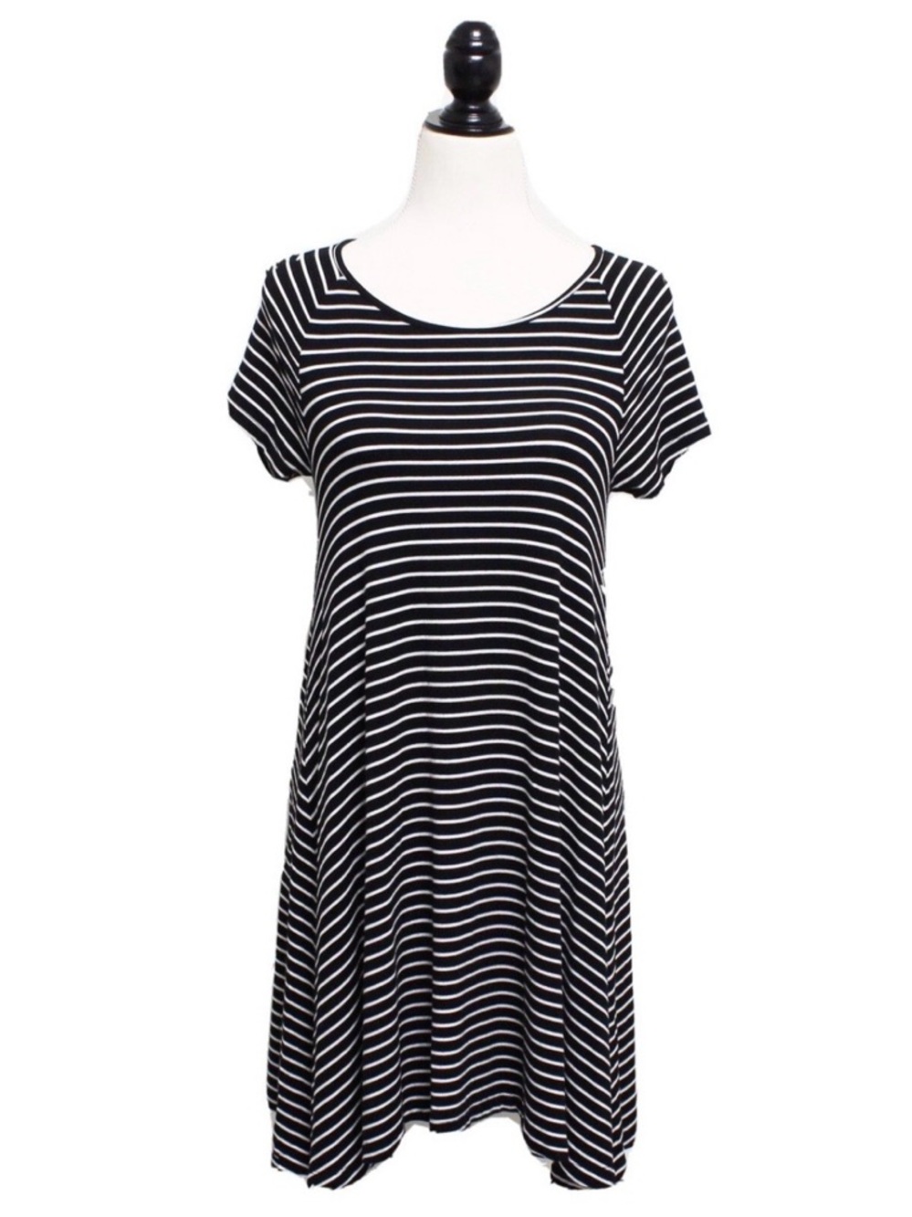 Old Navy Black and White Striped Midi Dress